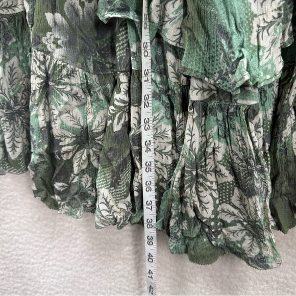 NWOT Free People Marietta Floral Green Maxi Skirt Asymmetrical Flowy Size Small - Picture 6 of 7